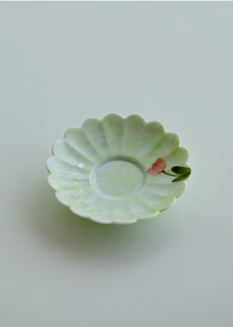 Cute Flower Misty Green Saucer