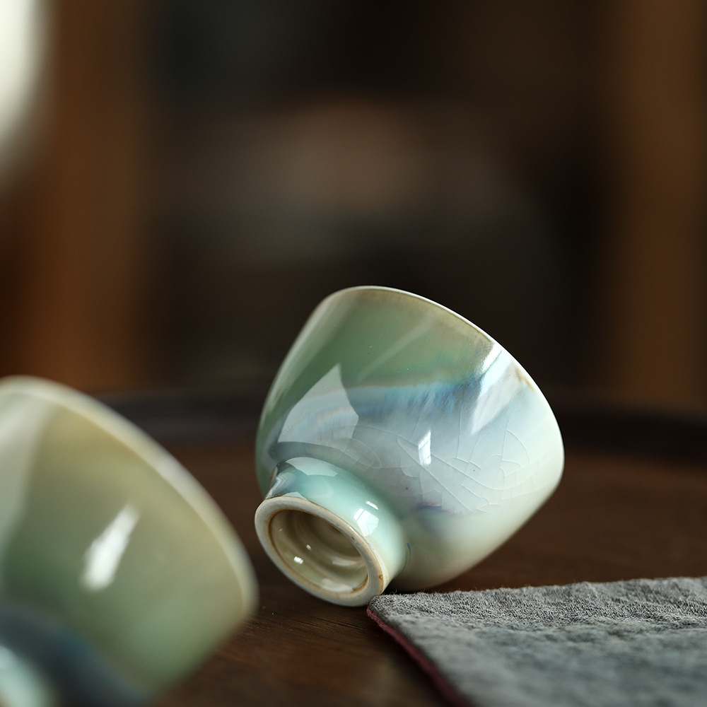 Aurora Green Stoneware Tea Cup 40ml