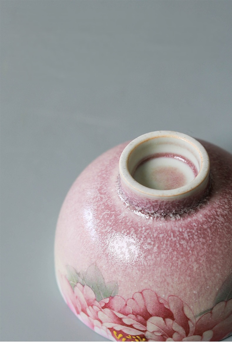 Premium Blossom Peony Porcelain Tea Cup 100ml