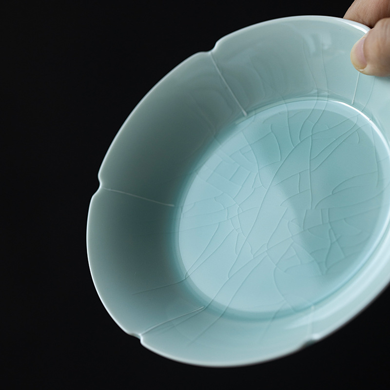 Lake Cyan/Lime White Porcelain Saucer 