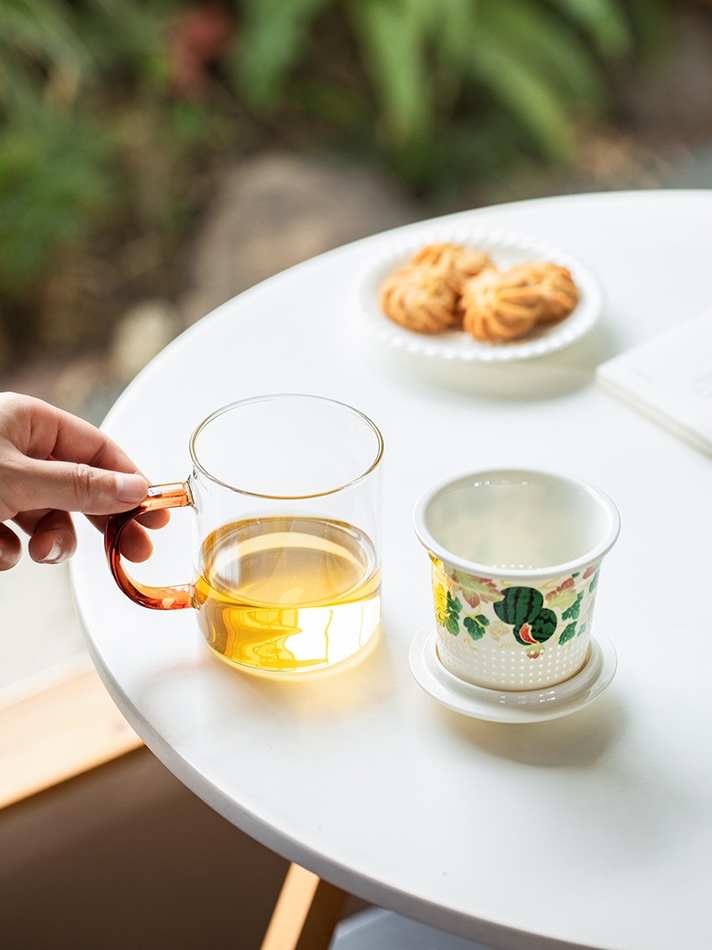 Glass Mug with Porcelain Straner 350ml