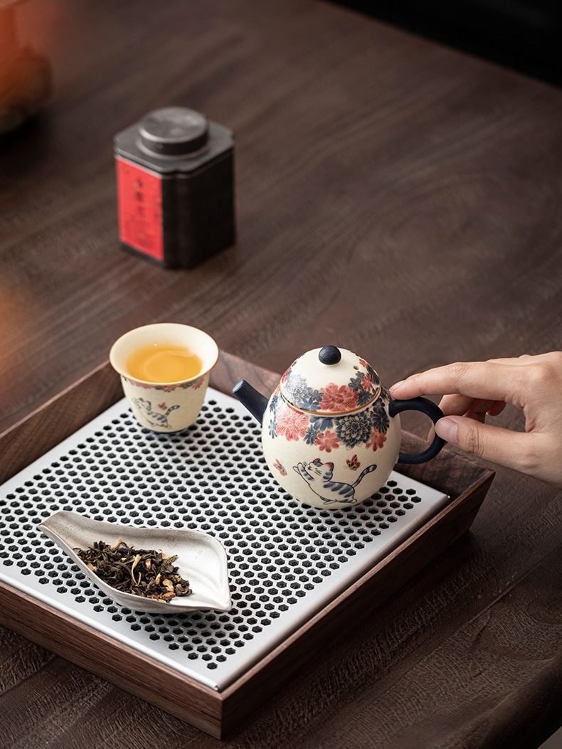 White Cat Ceramic Teapot 130ml