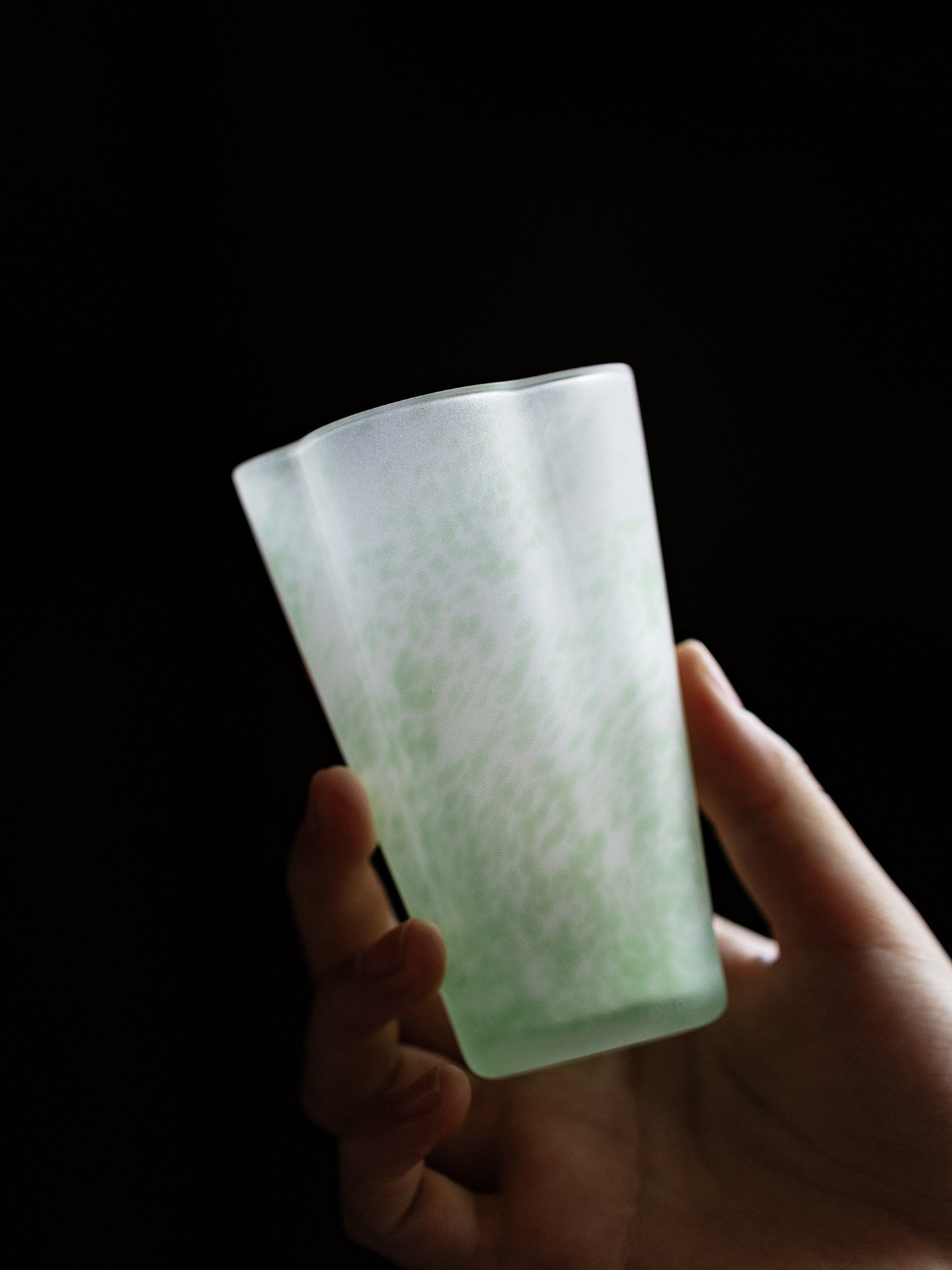 Green Frosted Glass Cup 150ml