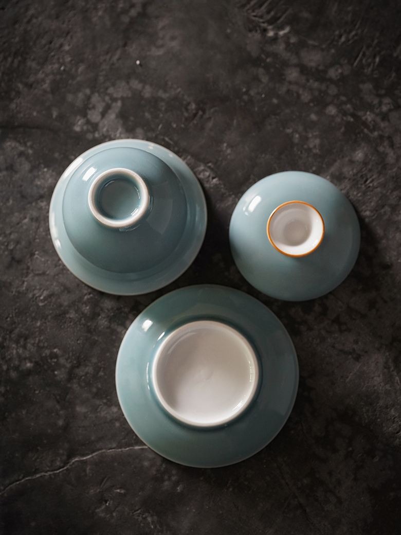Sky Blue Porcelain Gaiwan