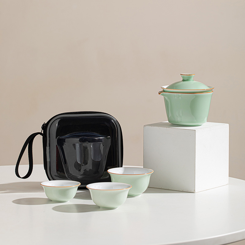 Minimalist Travel Tea Set, 4 Colors Available, Gaiwan*1+Pitcher*1+Cups*3