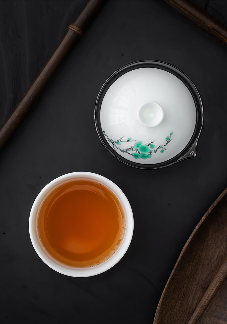 Green Plum Travel Tea Set with Case, 1 Teapot+1 Cup 150ml