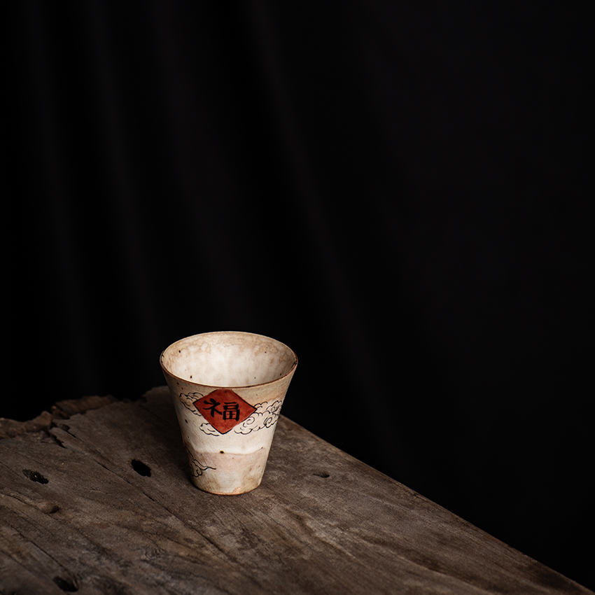 Handpaint Buddha Porcelain Teacup, Gandhara&India Art, Jingdezhen Pottery 60ml