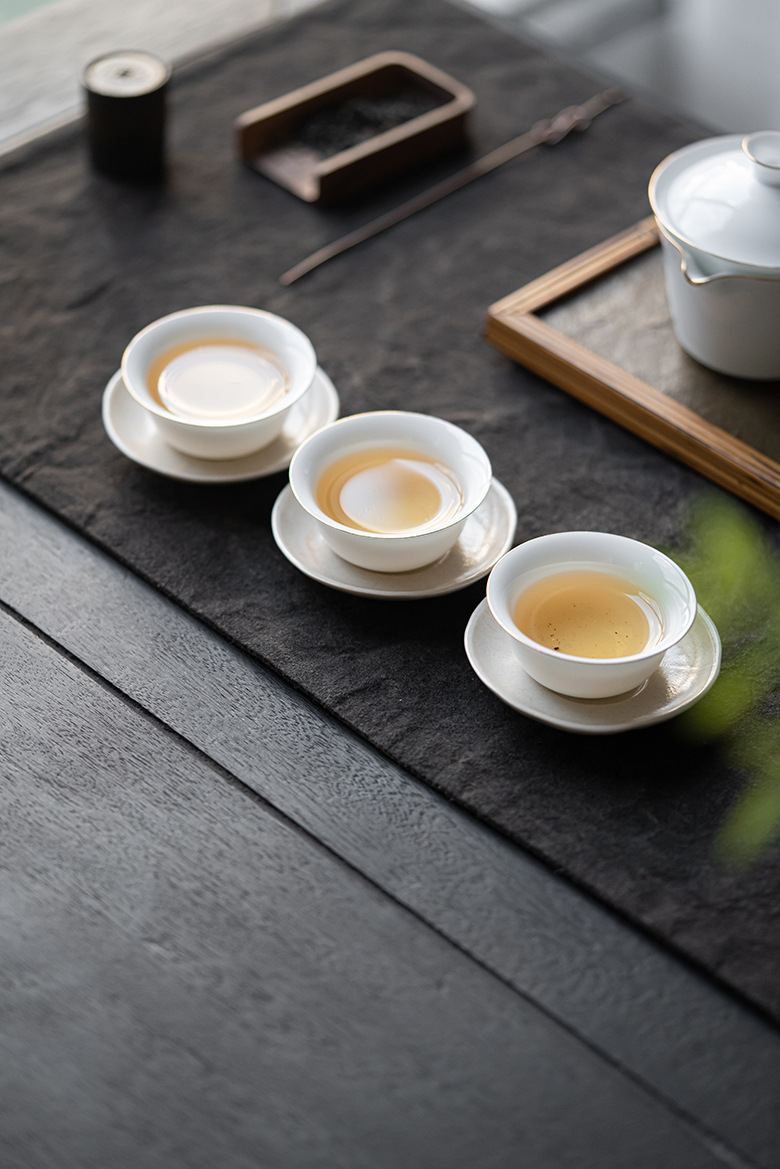 Sweet Pure White Tea Cups Set*4pcs, ChineseGongfu Tea Cup 35ml