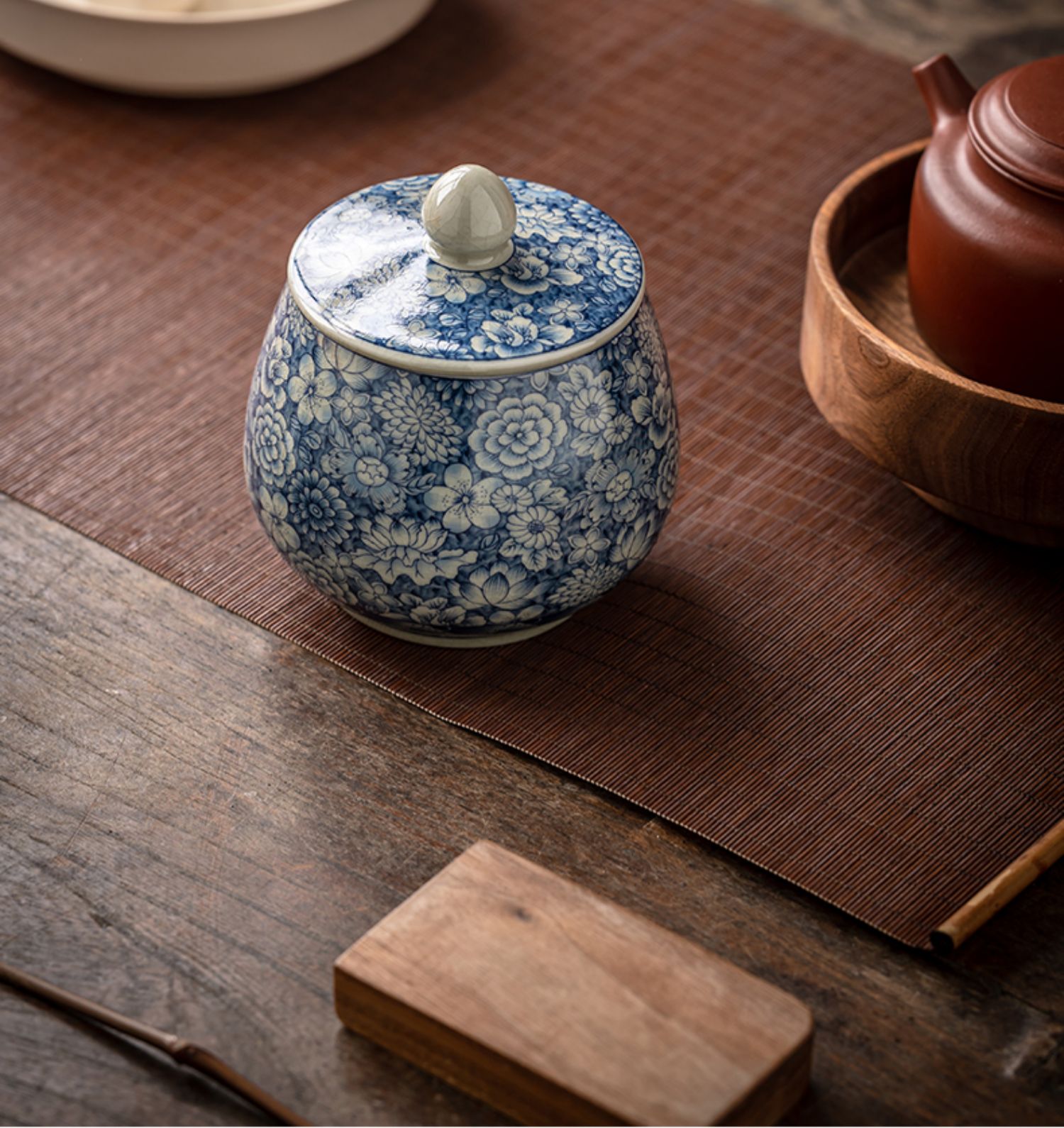 Myriad of Flowers Porcelain Tea Caddy 300ml