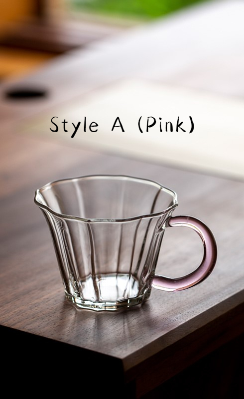 Small Glass Mug with Colored Handle