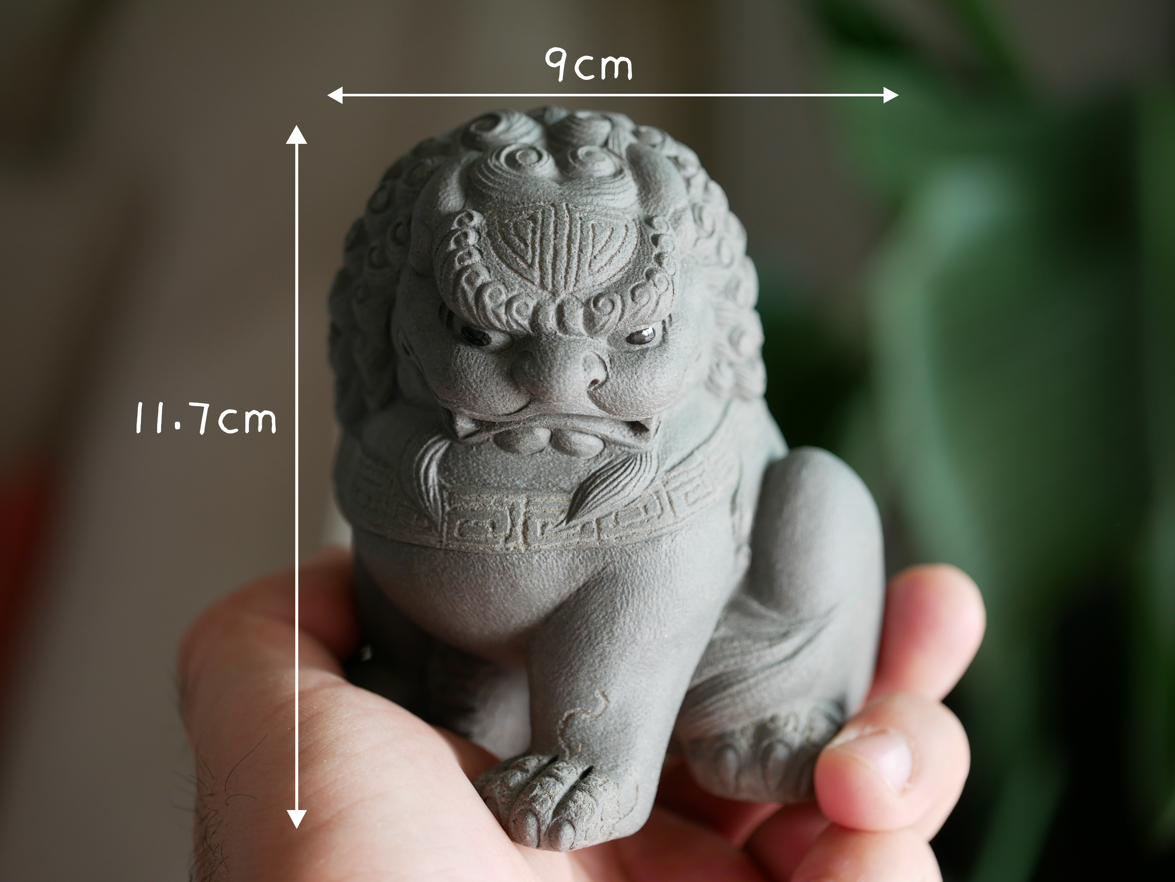 Guardian Lion Figurine, Handmade Ceramic Sculpture, Made of Yixing Zisha Clay