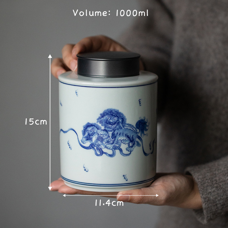 Porcelain Tea Caddy 1000ml, 7 Styles Optional