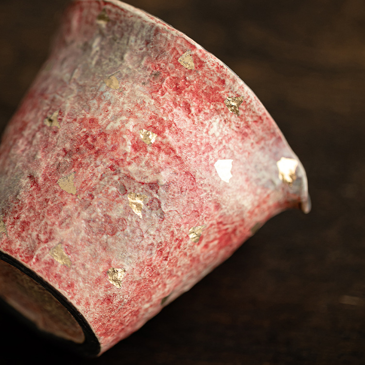 Japanese Style Red Stoneware Fair Cup 130ml