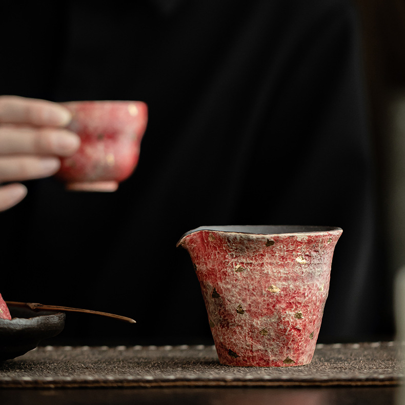 Japanese Style Red Stoneware Fair Cup 130ml