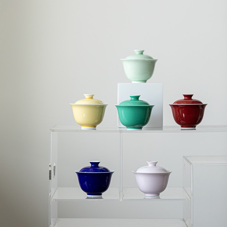 Monochrome Porcelain Gaiwan 13ml, 6 Colors Optional