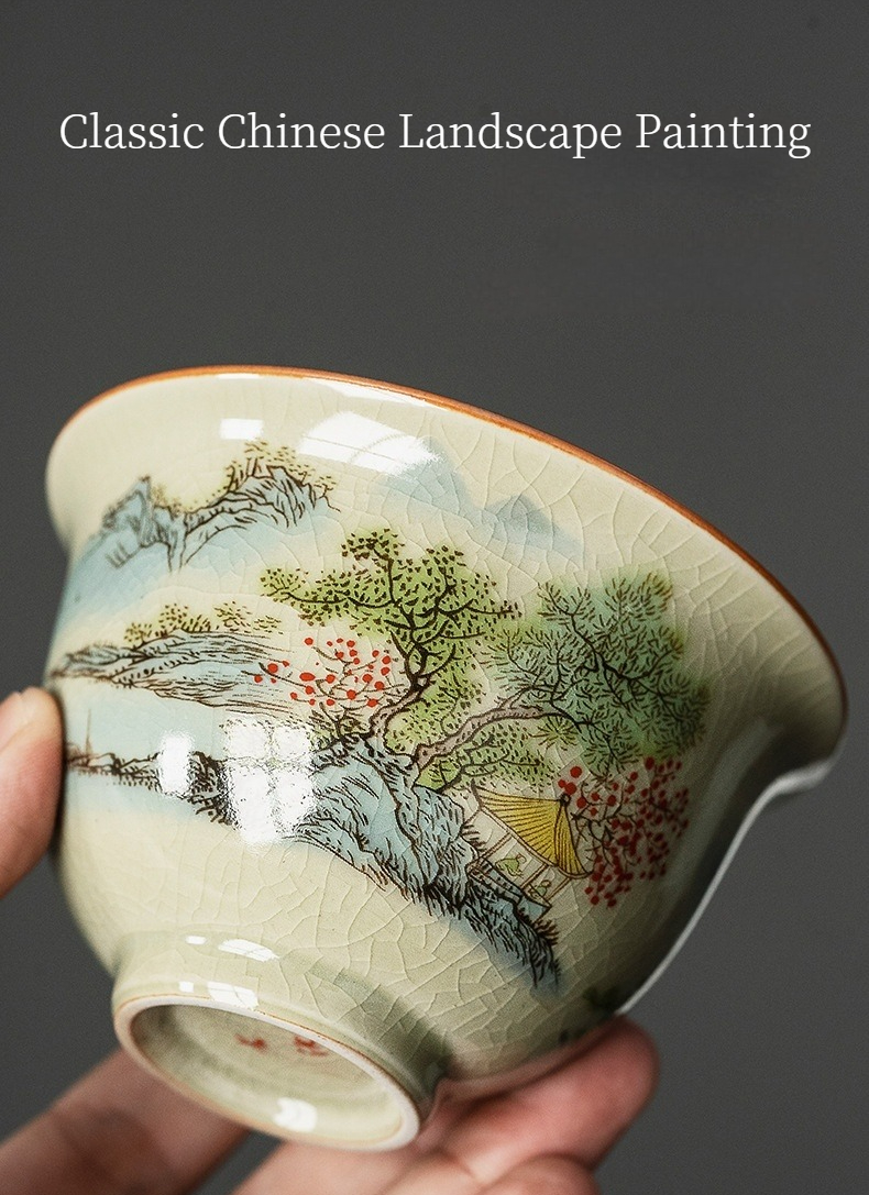 Spring Landscape Gaiwan with Sacuer 160ml