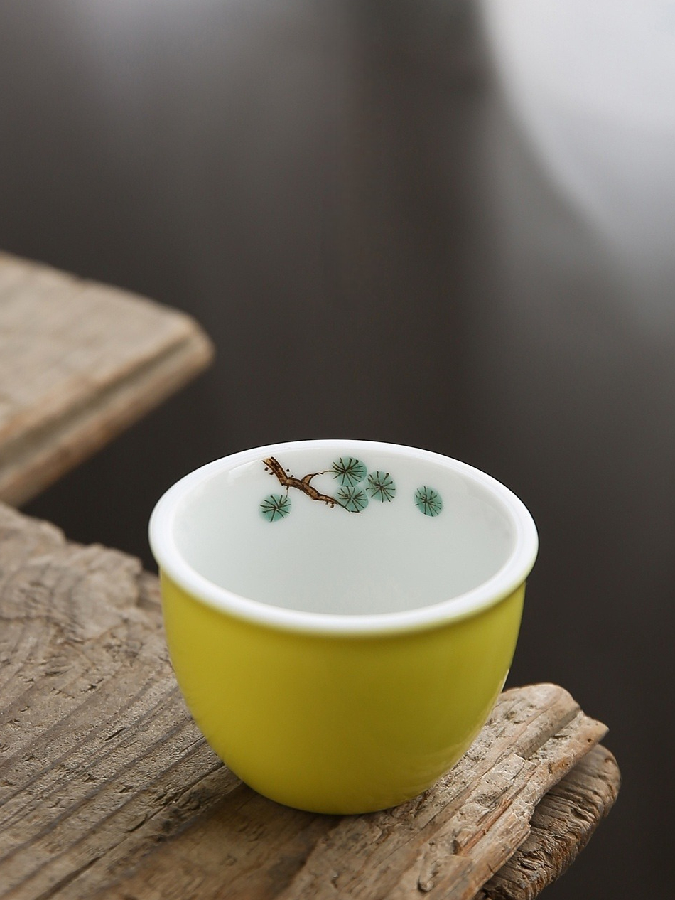 Colorful Tea Cups Set (6PCS) with Flower Pattern 100ml