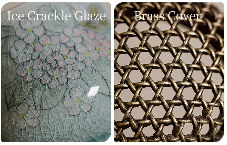 Begonia Incense Burner with Brass Cover