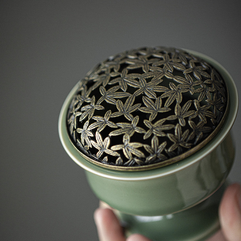 Grail Style Incense Burner with Copper Cover, Portable Size