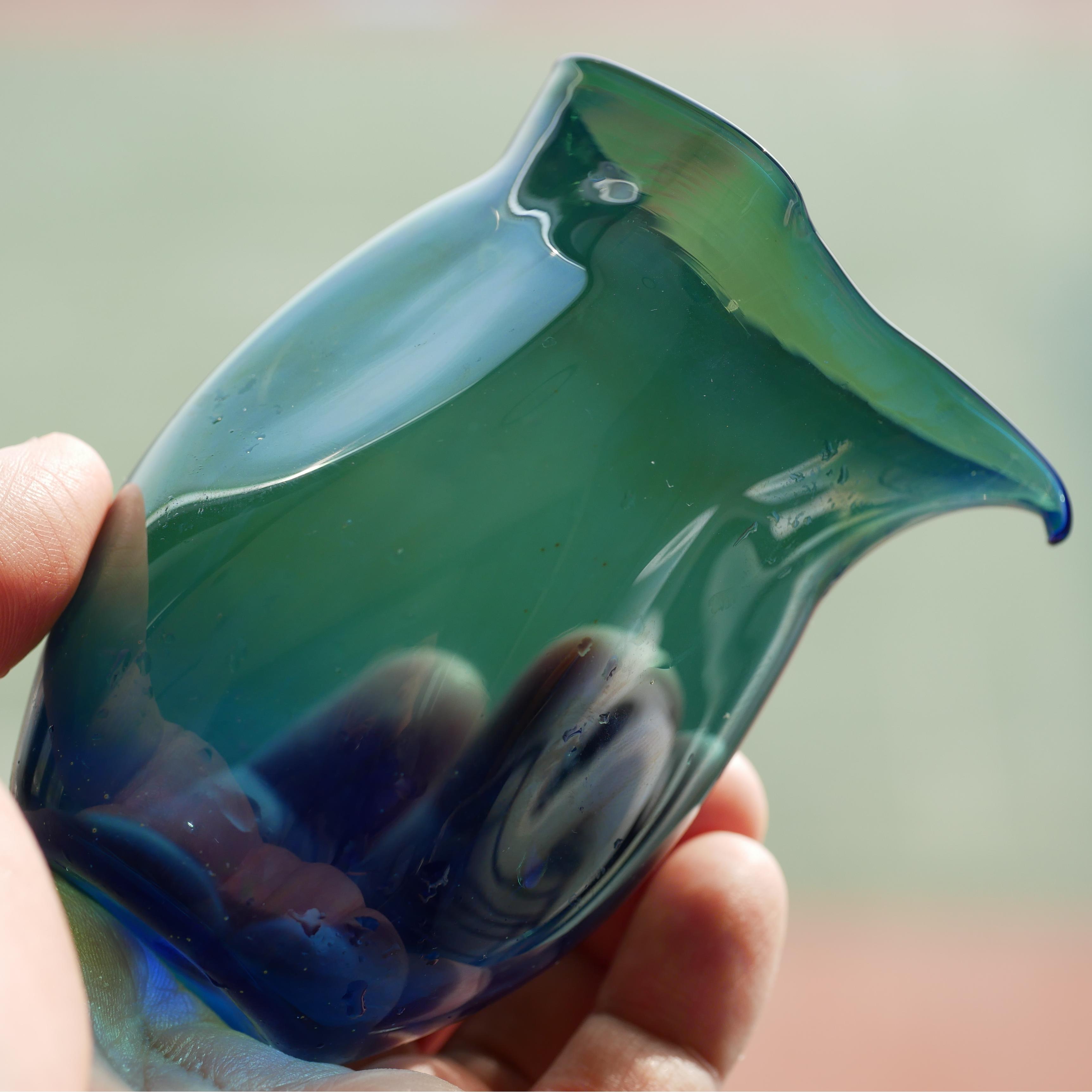 Blue Glass Pitcher