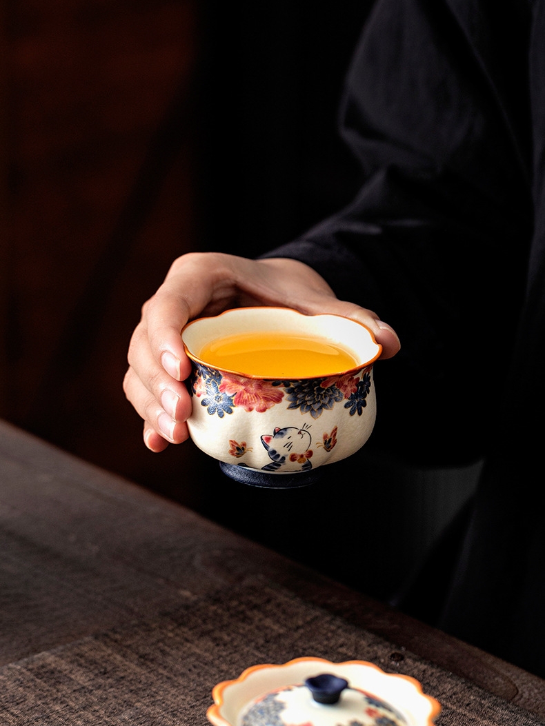 White Cat Tea Cups 5 Styles Optional