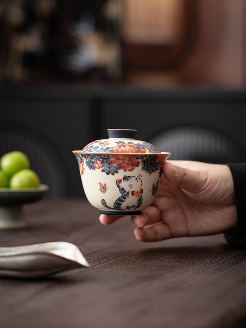 White Cat Ceramic Gaiwan 130ml