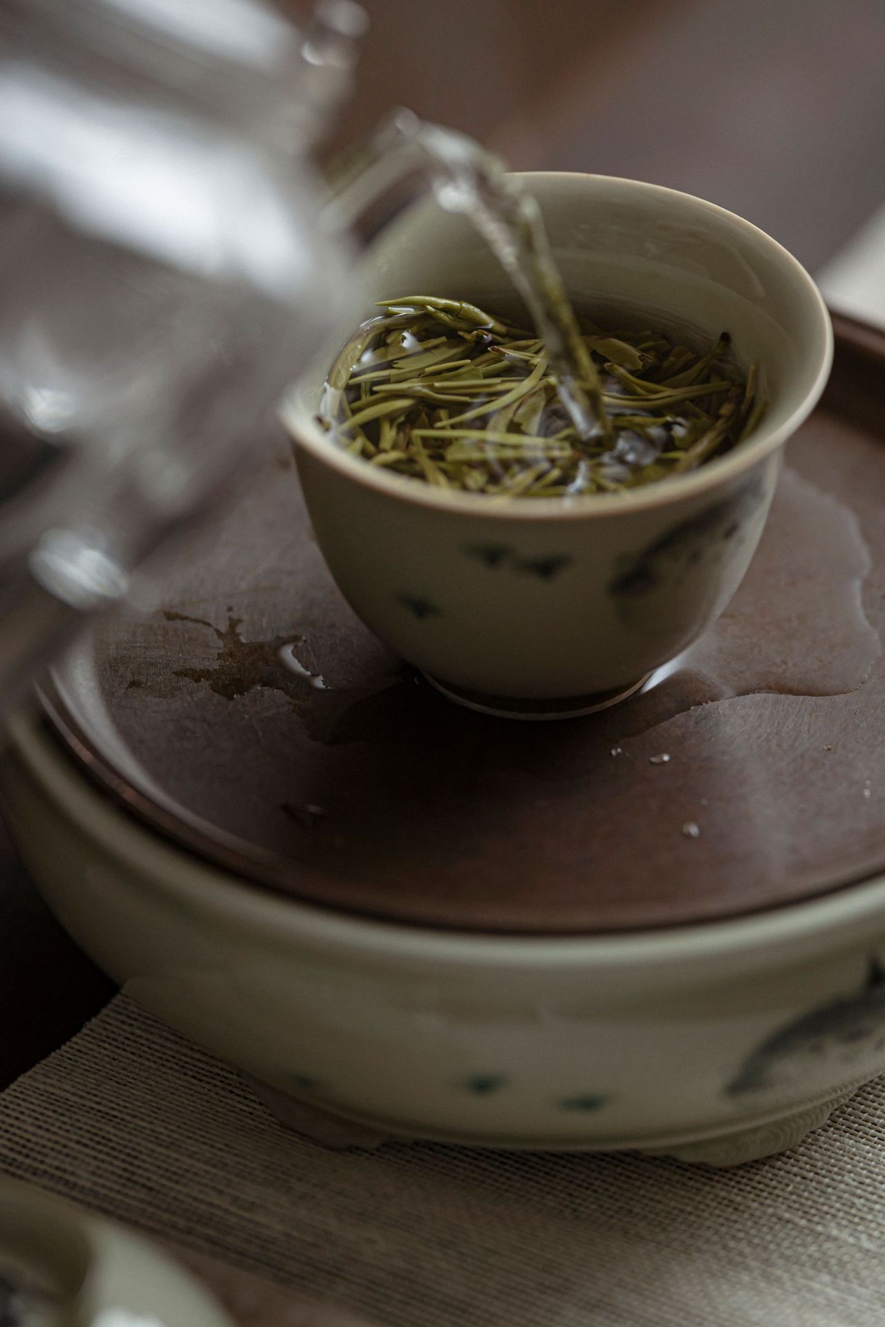 Ceramic Tea Tray Balloonfish Pattern, Kung Fu Tea Pot Holder Trivet