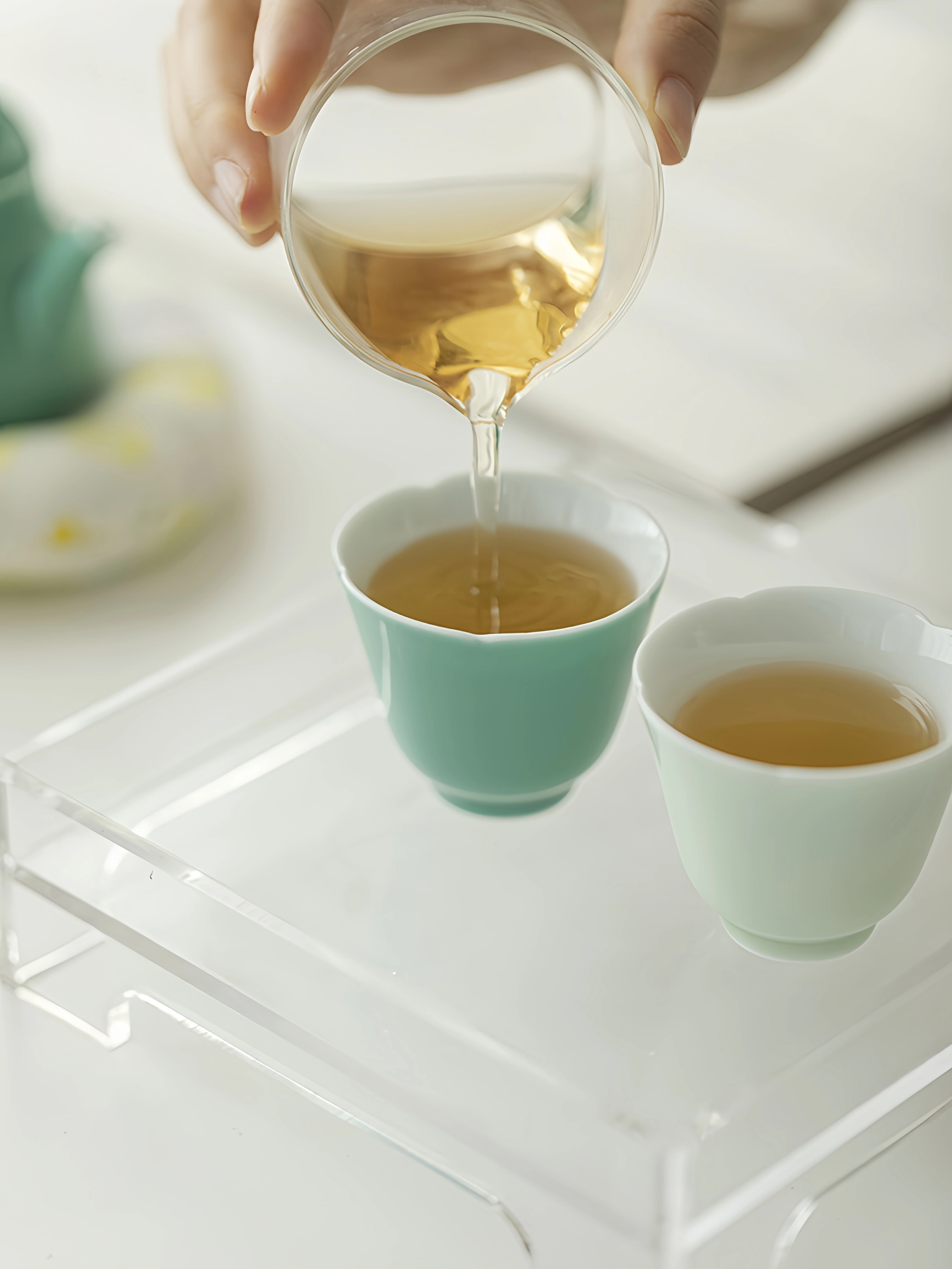 Monochrome Floral Porcelain Tea Cup 50ml, 6 Colors Optional