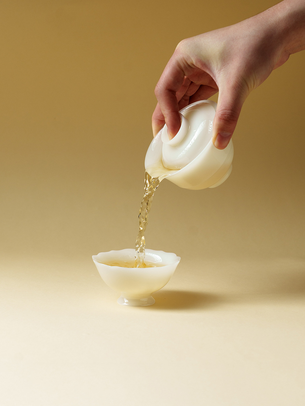 Ice Jade Porcelain Gaiwan with Saucer 110ml