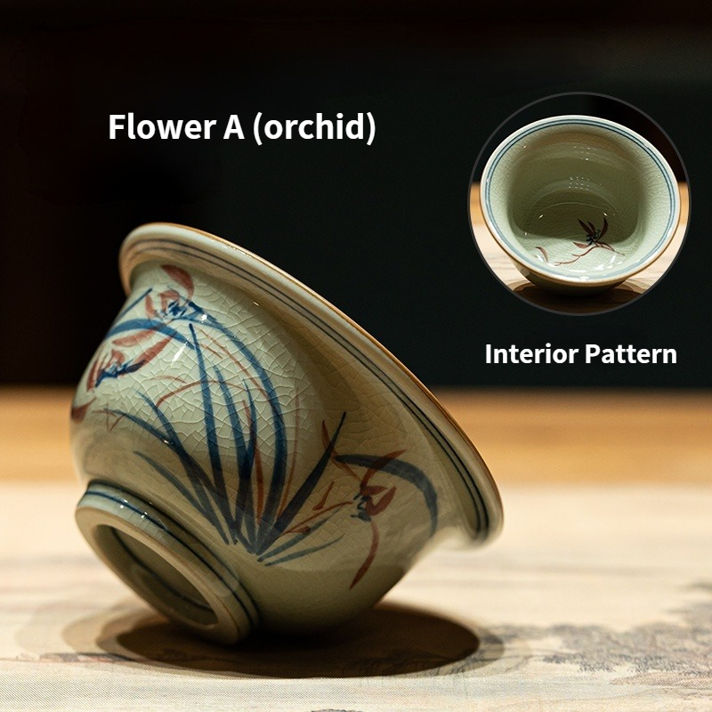 Blue and White Tea Cup Classic Style, 5 Patterns Available, Chinese Kung Fu Tea Cup 120ml