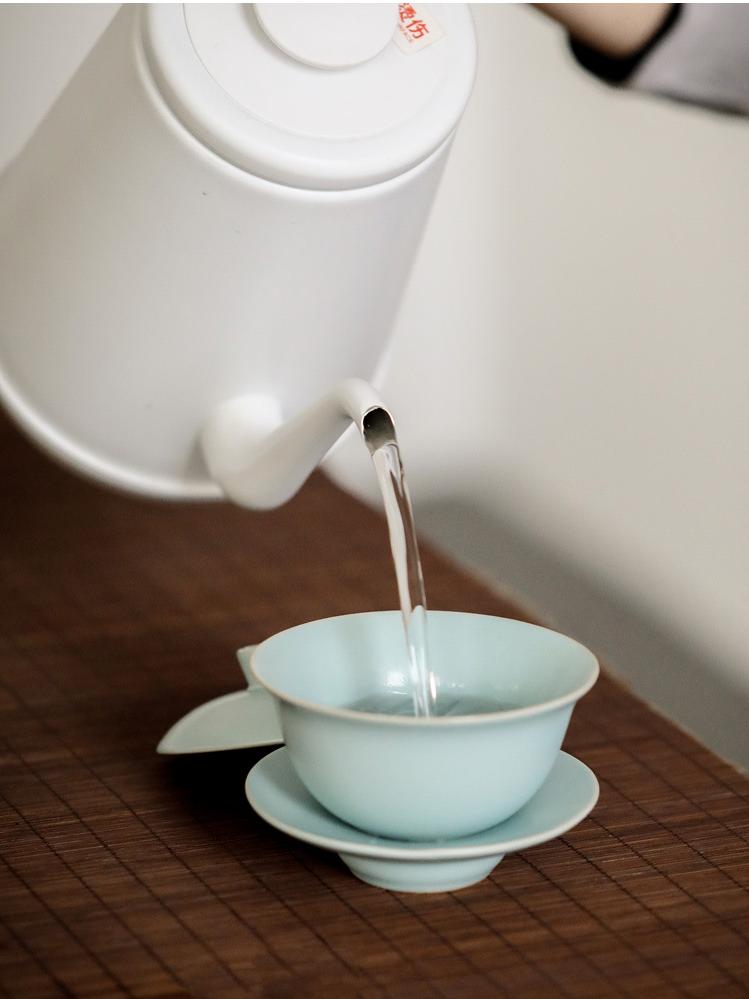 Ru Ware Porcelain Gaiwan with Saucer 130ml