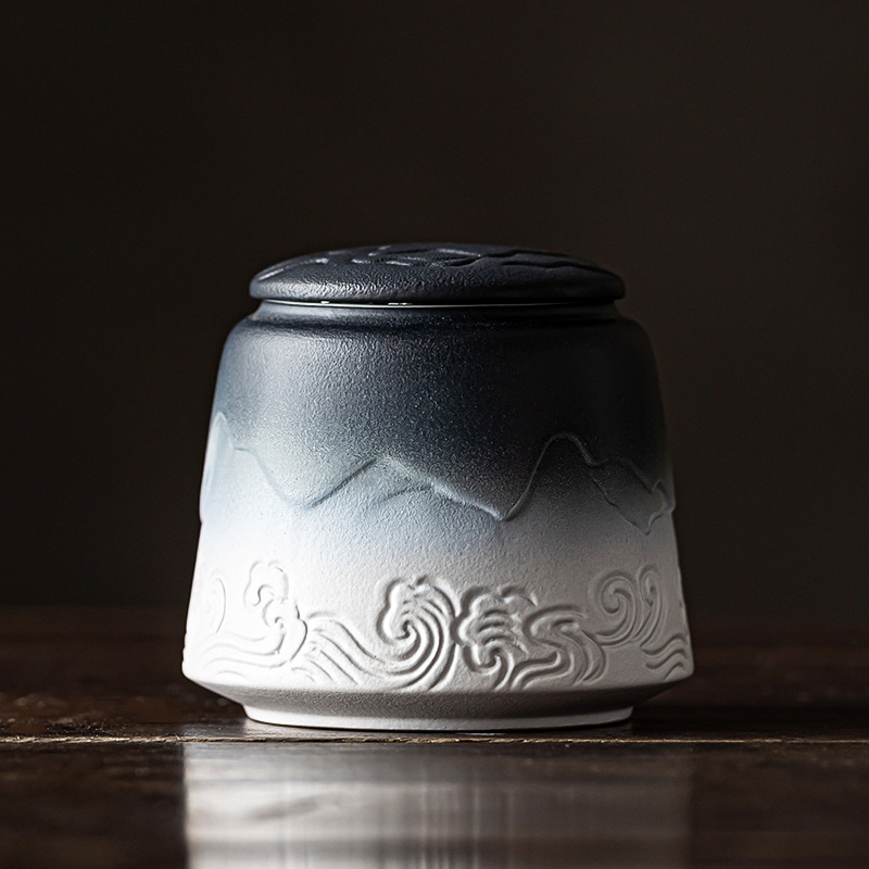 Japanese Style Ceramic Tea/Coffee Container Cans Canister, Tea Leaf Storage Sugar Canister