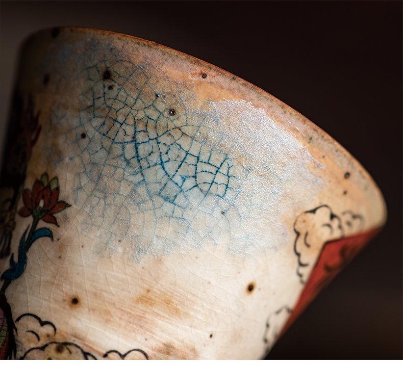 Handpaint Buddha Porcelain Teacup, Gandhara&India Art, Jingdezhen Pottery 60ml