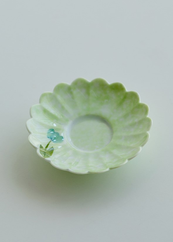 Cute Flower Misty Green Saucer
