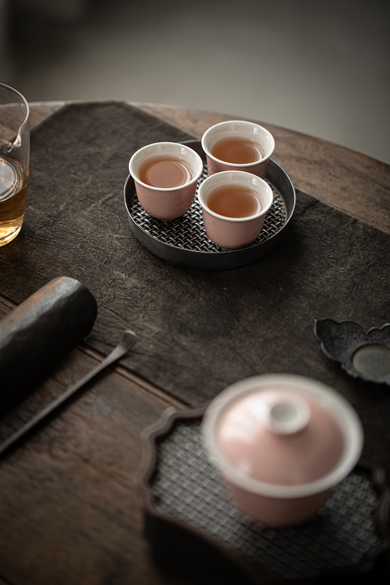 Light Pink Porcelain Tea Cups*4 PCS, 100ml