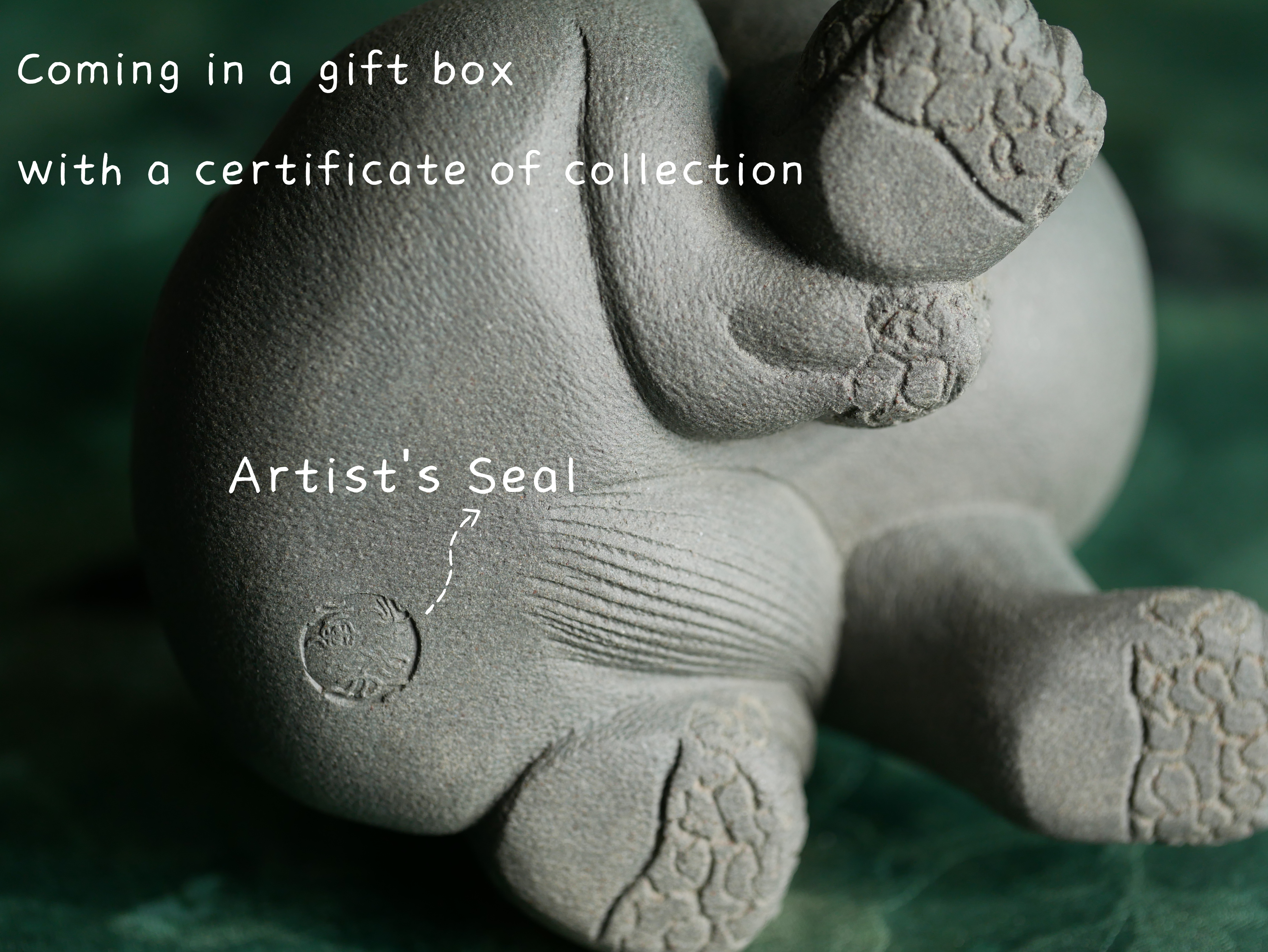 Guardian Lion Figurine, Handmade Ceramic Sculpture, Made of Yixing Zisha Clay