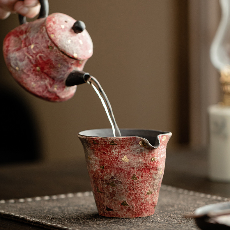 Japanese Style Red Stoneware Fair Cup 130ml