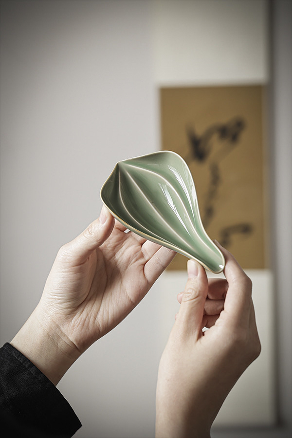 Clover Celadon Porcelain Scoop