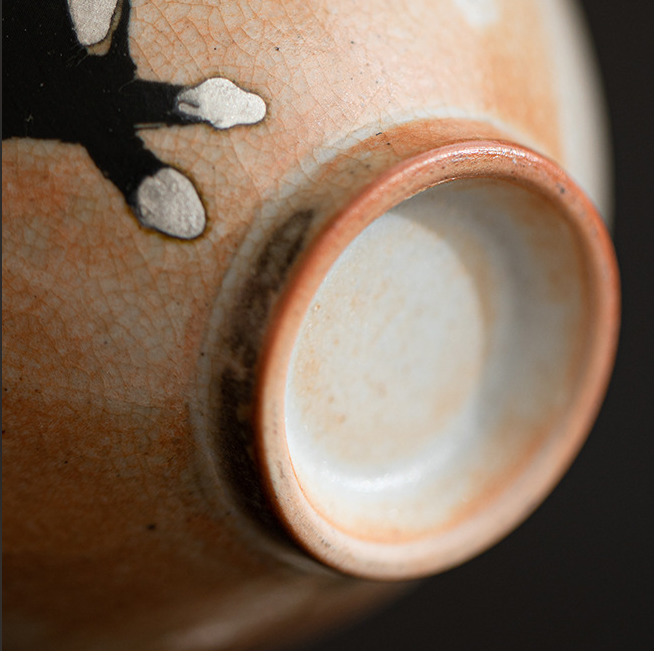 Japanese Shino Ware Style Black Cat Gaiwan 130ml