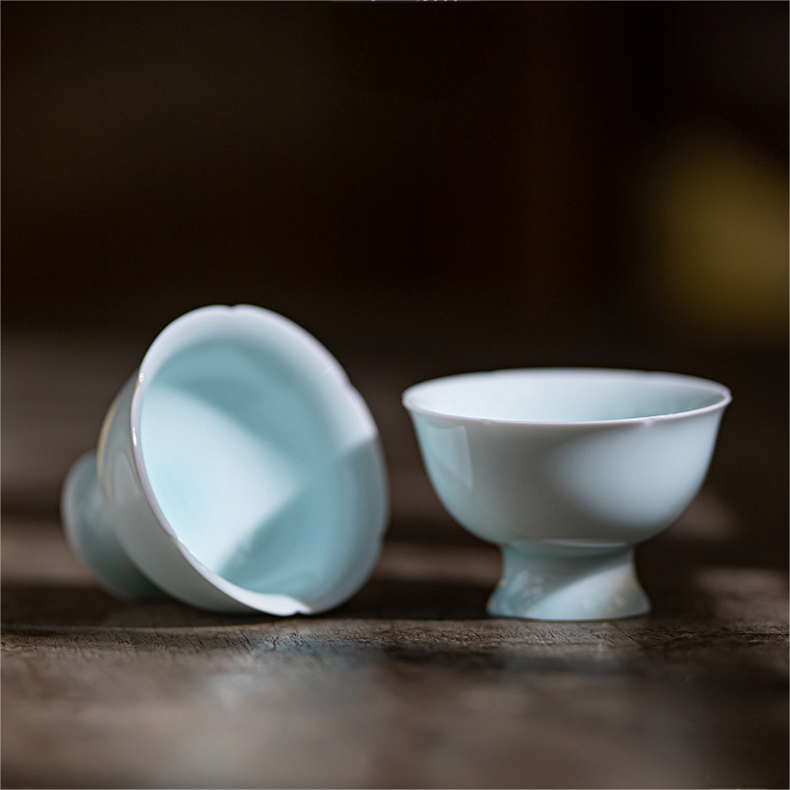 Shadow Blue Porcelain Tea Cup with Saucer 75ml