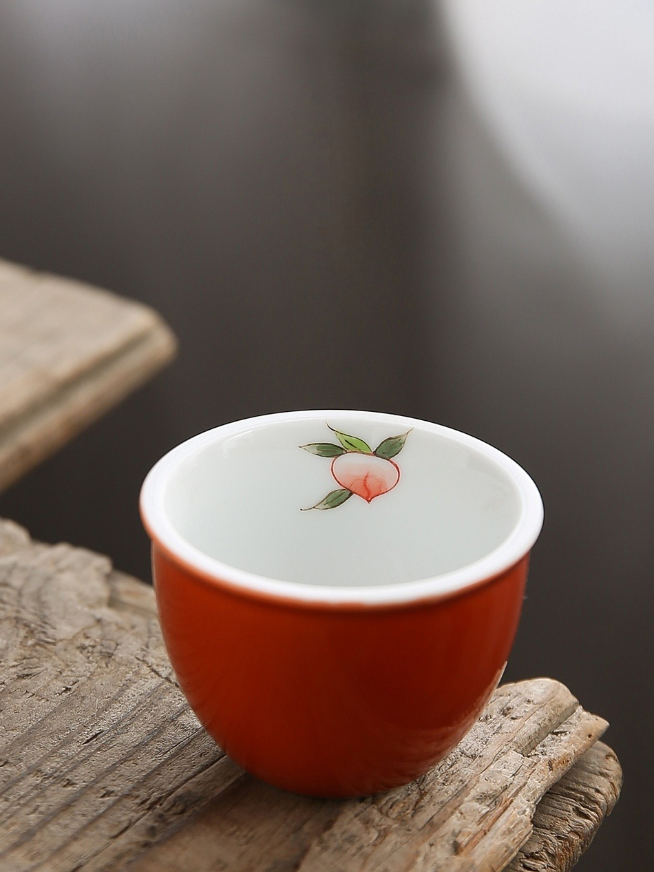 Colorful Tea Cups Set (6PCS) with Flower Pattern 100ml