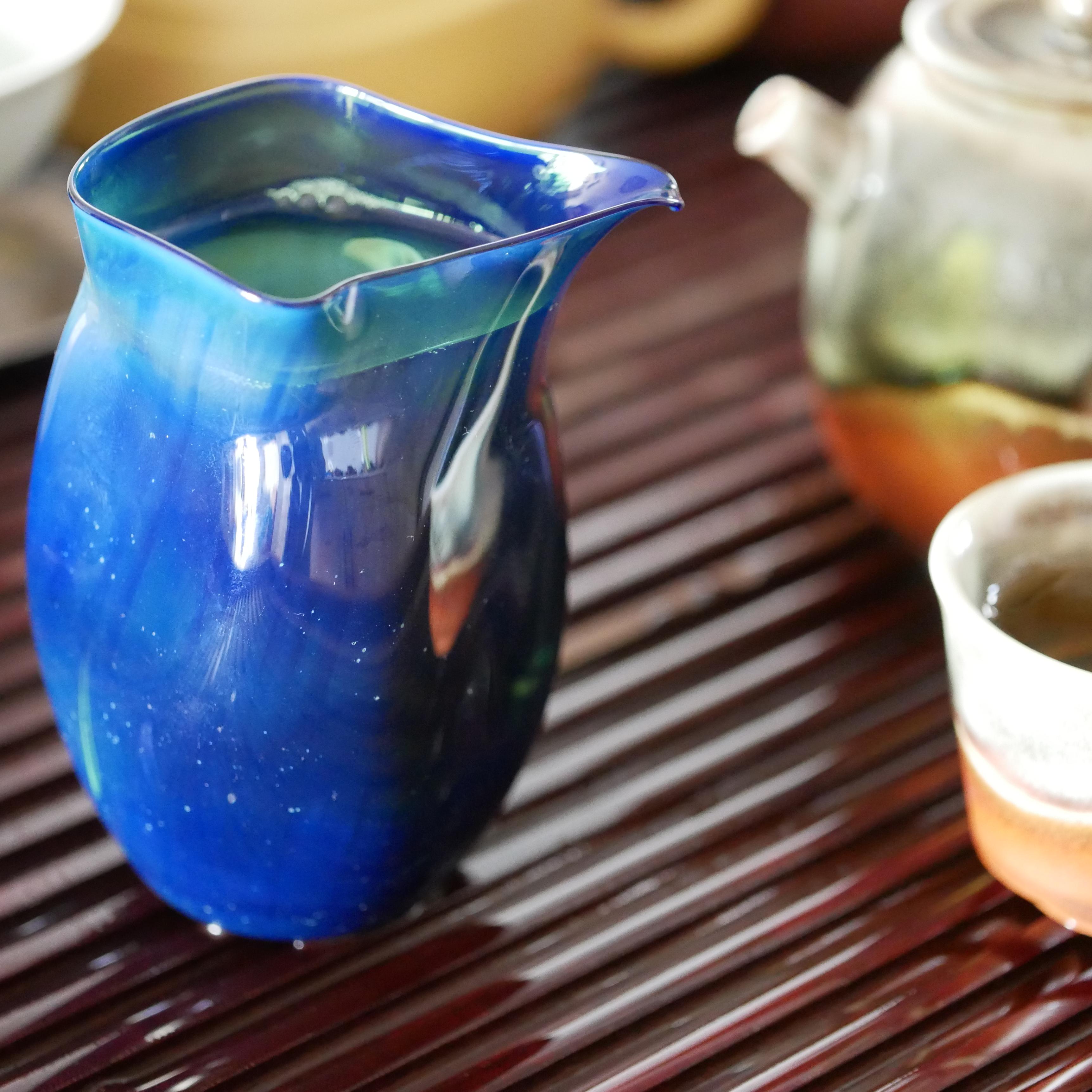 Blue Glass Pitcher