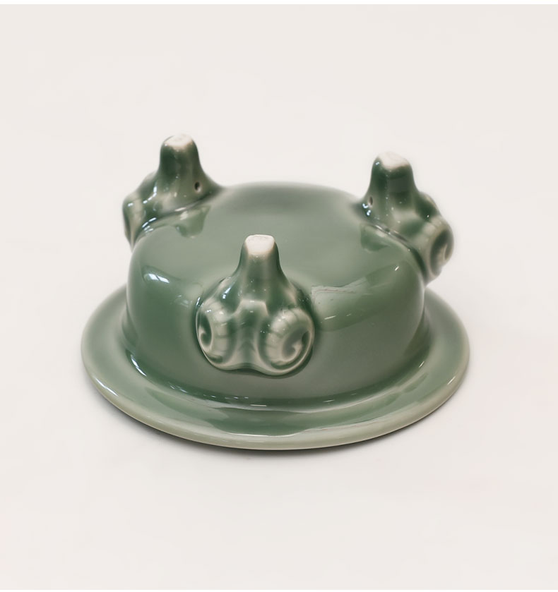 Traditional Celadon Incense Burner with Copper Cover 