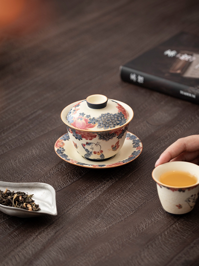 White Cat Ceramic Gaiwan 130ml