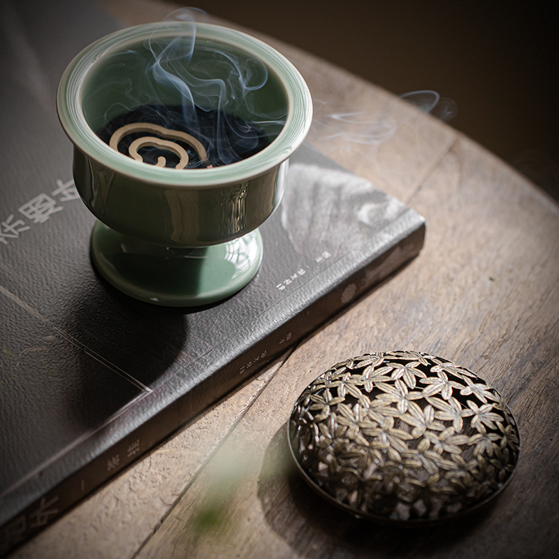 Grail Style Incense Burner with Copper Cover, Portable Size