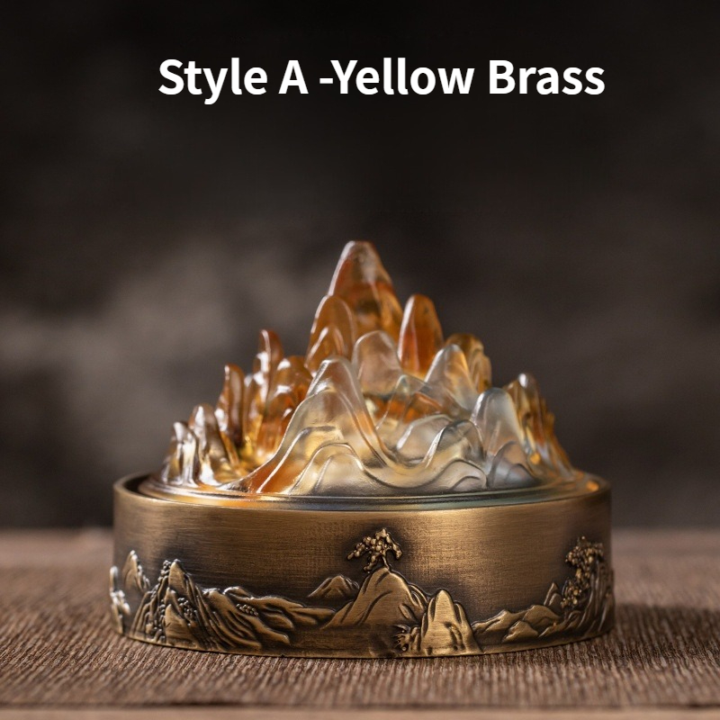 Glowing Moutain Incense Burner, Metal Burner+Glass Cover, Boshan Lu Incense Burner