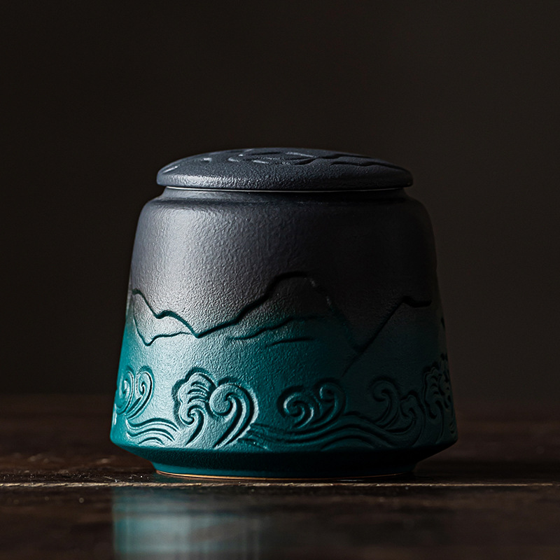 Japanese Style Ceramic Tea/Coffee Container Cans Canister, Tea Leaf Storage Sugar Canister