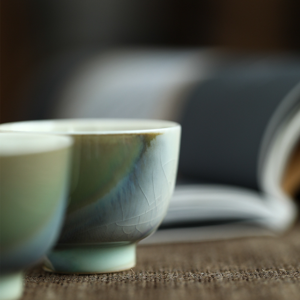 Aurora Green Stoneware Tea Cup 40ml