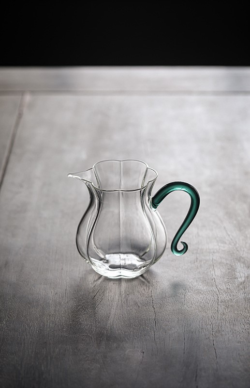 Glass Tea Pitcher with Blue Handle 220ml
