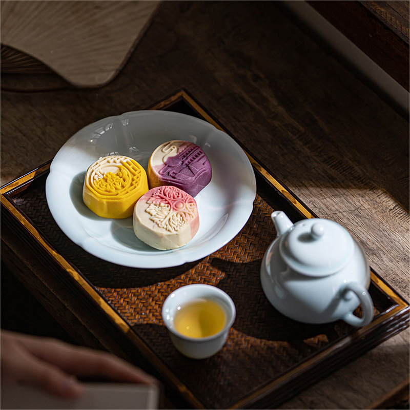 Shadow Blue Porcelain Saucer For Teapots